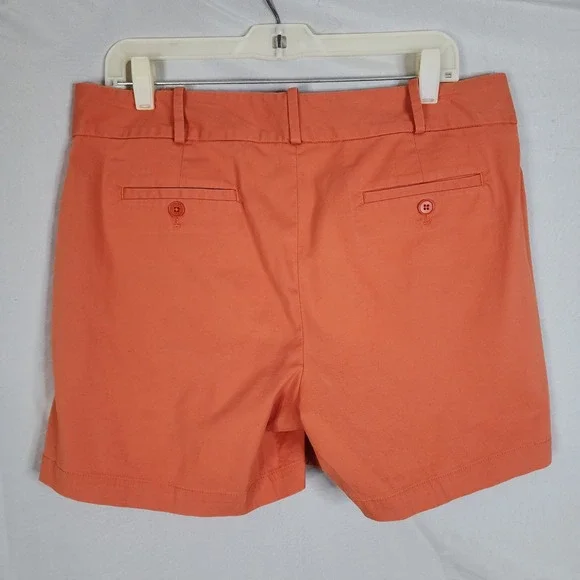 TALBOTS Size 10 Orange Chino Cotton Stretch Shorts Casual Preppy Summer - Picture 3 of 7